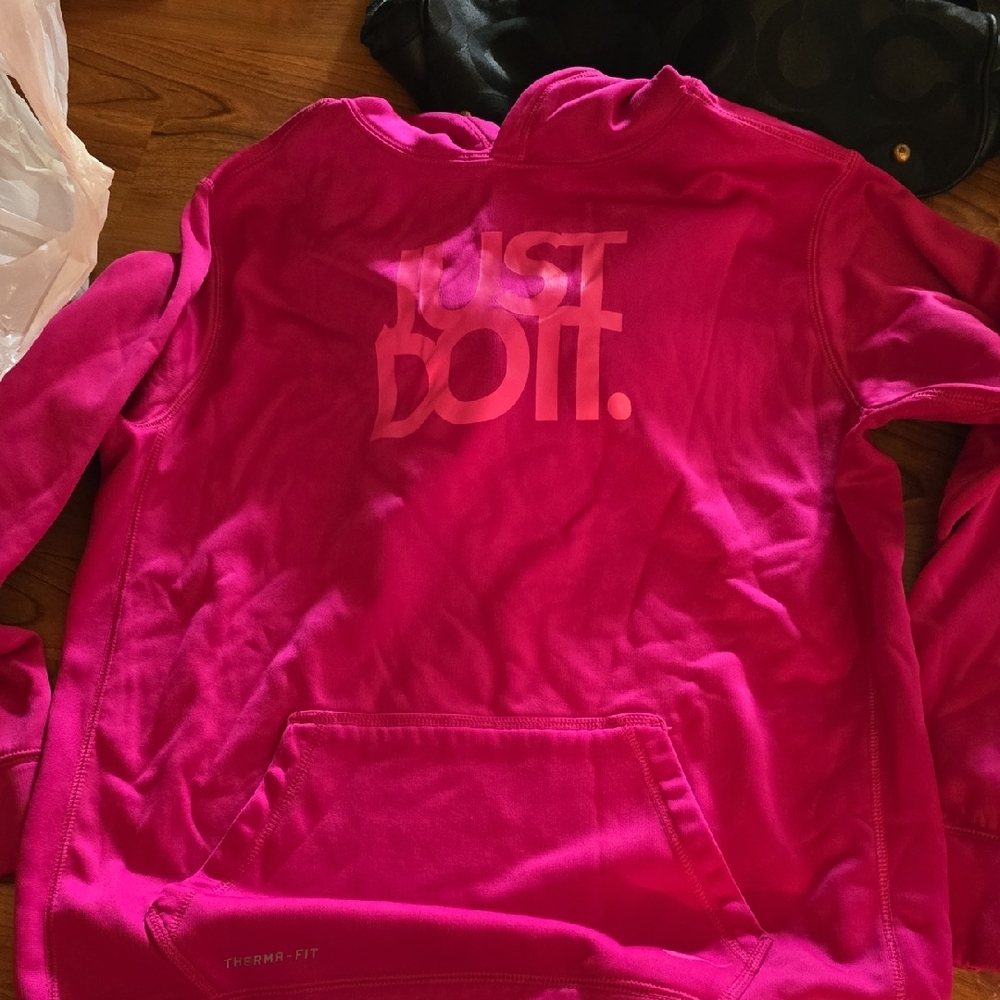 Nike Fuchsia Hoodie with Bold Slogan